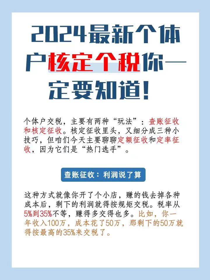 朔州2024最新个体户核定个税你一定要知道！